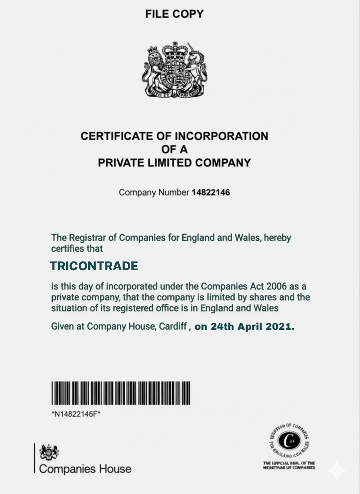 UK CERTIFICATE